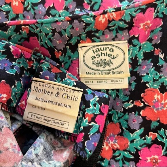 RARE Vintage 80s 90s Mommy & Me Matching Laura Ashley Mother & Child Dress SET - Picture 11 of 11